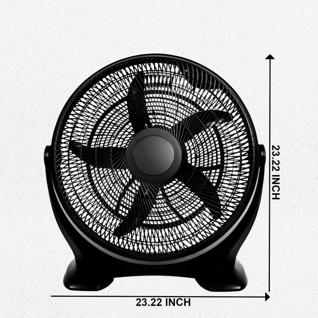 Simple Deluxe 20 Inch 3-Speed Plastic Floor Fans Oscillating Quiet for Home Commercial, Residential, and Greenhouse Use, Outdoor/Indoor, Black