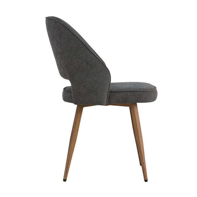 Modern Dining Chairs, Velvet Accent Chair, Living Room Leisure Chairs, Upholstered Side Chair with Metal Legs for Dining Room Kitchen Vanity Patio Club Guest (Set of 2) ( Dark Grey Office Chair)