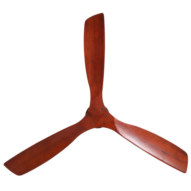 Elegant Ceiling Fan with Remote Control,3 Mahogany Solid Wood Blades,60 Inches Suitable for Indoor and Outdoor