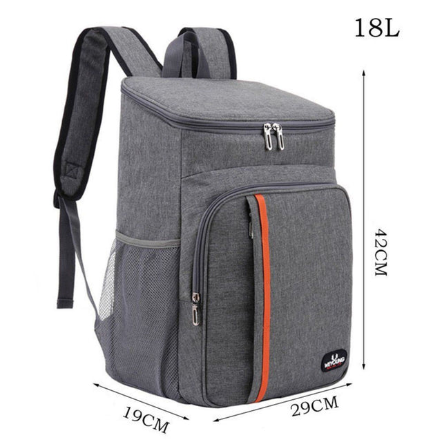 Large Capacity Heat Preservation Backpack Water-Proof Bag Grey