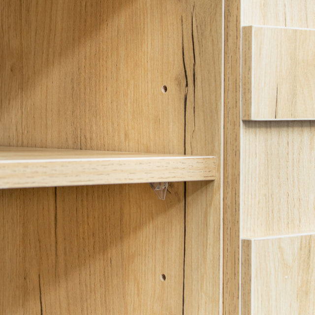 Mid-century modern TV cabinet wooden TV console media cabinet with storage space and brown home entertainment center for living room, bedroom and office,oak