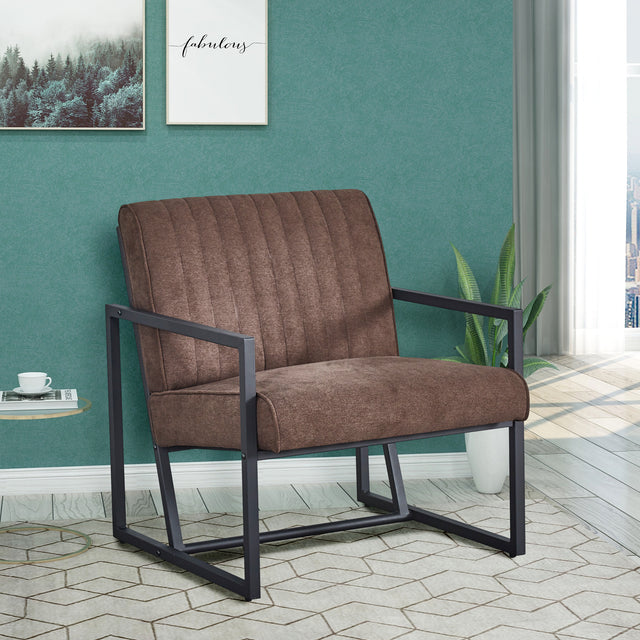 Modern design high quality fabric (BROWN)+ steel armchair,for Kitchen, Dining, Bedroom, Living Room