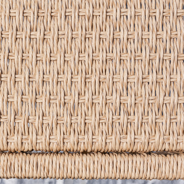 Chesapeake Honey 2Seater Patio Acacia Wood Mixed Strapped Rattan Garden Bench