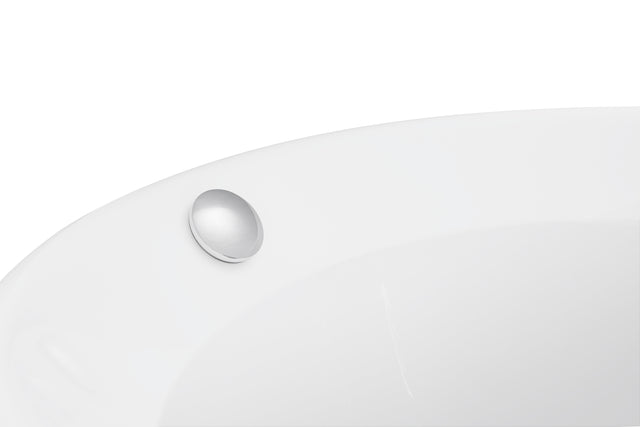 61" 100% Acrylic Freestanding Bathtub,Contemporary Soaking Tub,white Bathtub