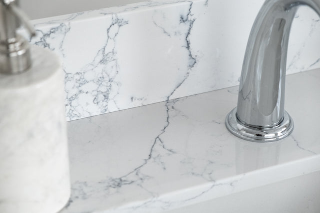 Montary 49" lightning white engineered stone vanity top backsplash