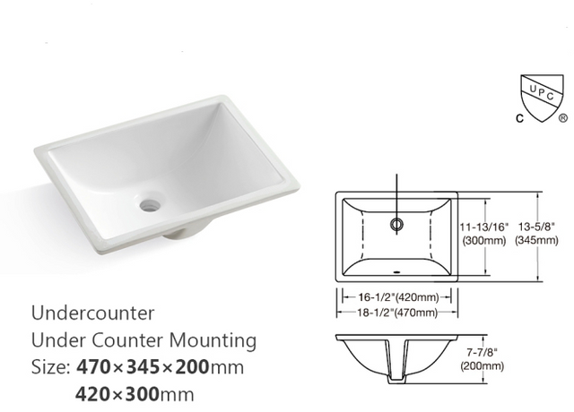 Montary 49‘’x22" bathroom stone vanity top engineered stone carrara white marble color with rectangle undermount ceramic sink and 3 faucet hole with back splash .