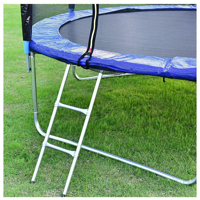 12FT Round Trampoline with Safety Enclosure Net & Ladder, Spring Cover Padding,