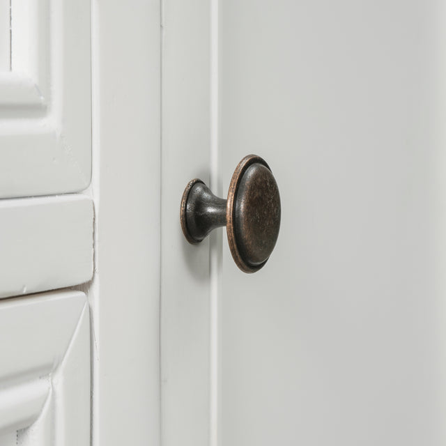 TREXM Cambridge Series Buffet Sideboard Console Table with Bottom Shelf (White)