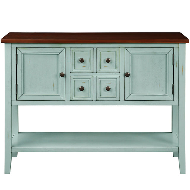 TREXM Cambridge Series Buffet Sideboard Console Table with Bottom Shelf (Retro Blue)