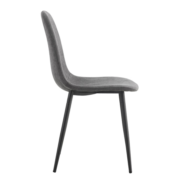 Dining Chairs Set of 4, Modern Mid-Century Style Dining Kitchen Room Upholstered Side Chairs, Accent Chairs with Soft Linen Fabric Cover Cushion Seat and Black Metal Legs,For Kitchen Lounge Farmhouse
