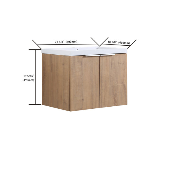 Bathroom Cabinet With Sink,Soft Close Doors,Float Mounting Design,24 Inch For Small Bathroom,24x18-00624 IMO(KD-Packing)