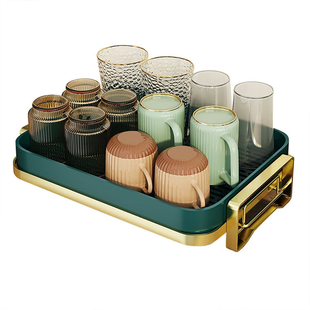 Water cup holder for air storage, tea cups, glass cups for storage, storage shelves, drainage, household trays, desktop offices