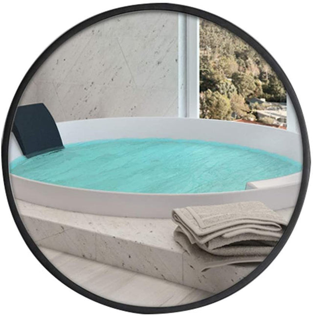 Round Mirror, Circle Mirror 36 Inch, Black Round Wall Mirror Suitable for Bedroom, Living Room, Bathroom, Entryway Wall Decor and More, Brushed Aluminum Frame Large Circle Mirrors for Wall