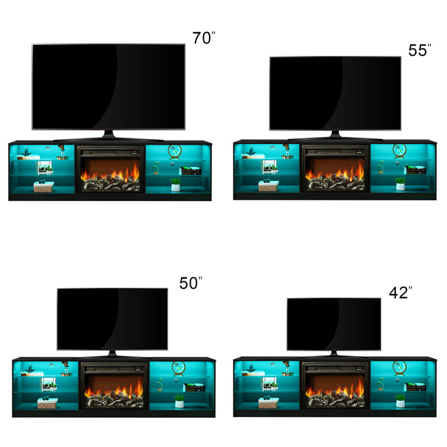 Electric Fireplace TV Console, Black