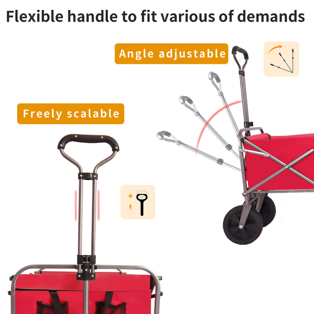 Outdoor Garden Multipurpose Micro Collapsible Beach Trolley Cart Camping Folding Wagon