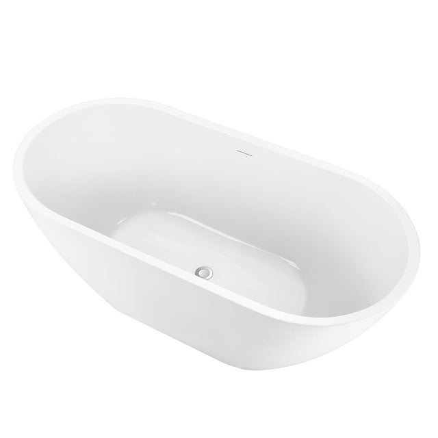 59" 100% Acrylic Freestanding Bathtub,Contemporary Soaking Tub,white Bathtub