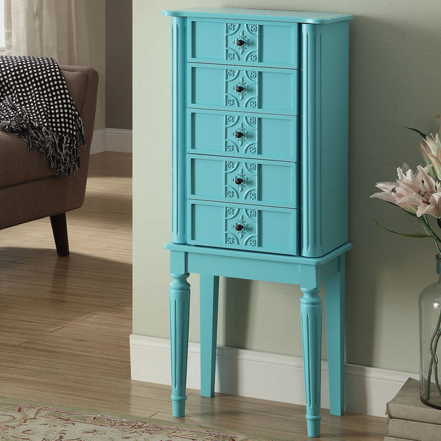 ACME Tammy Jewelry Armoire in Light Blue 97170