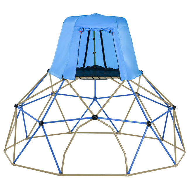 Kids Climbing Dome with Canopy and Playmat - 10 ft Jungle Gym Geometric Playground Dome Climber Play Center, Rust & UV Resistant Steel Supporting 1000 LBS