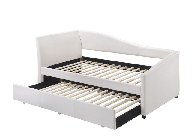 ACME Jedda Daybed & Trundle (Twin Size), White PU (1Set/3Ctn) 39400