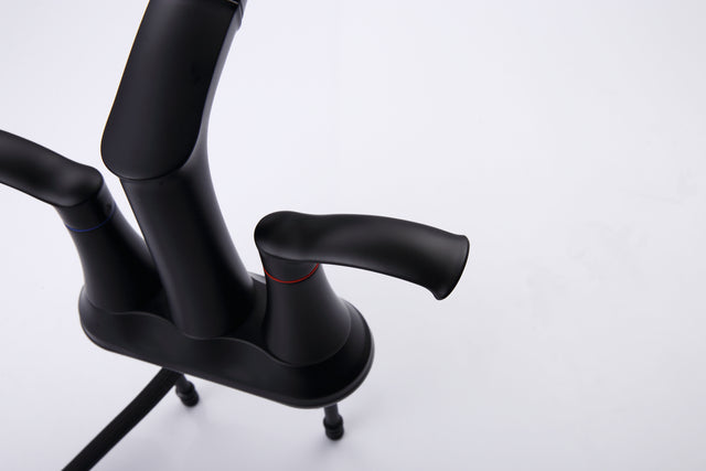 Bathroom Faucets for Sink 3 Hole,Brushed Nickel Bathroom Faucet with Pull Out Multi Functional Sprayer,Vanity Sink Faucet 2 Handle Centerset 4 inch Pull Down Faucet with 2 Water Lines,RV Camper Faucet