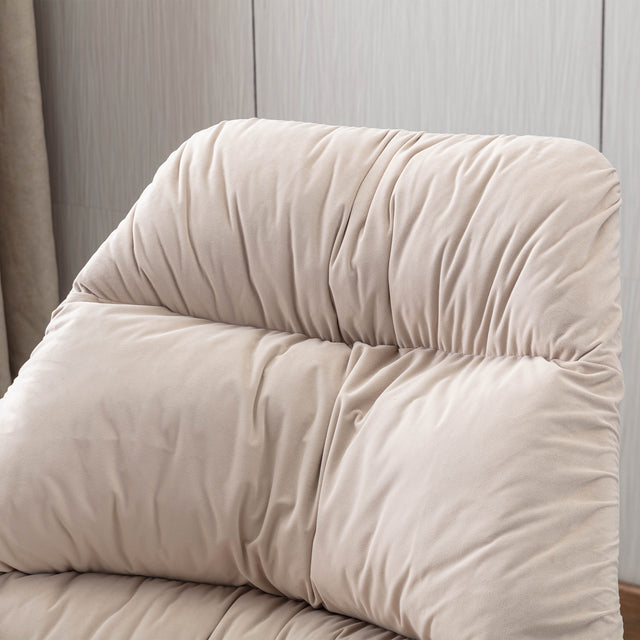 Tufted Upholstered Padded Seat Rocking Chair-Velvet Beige
