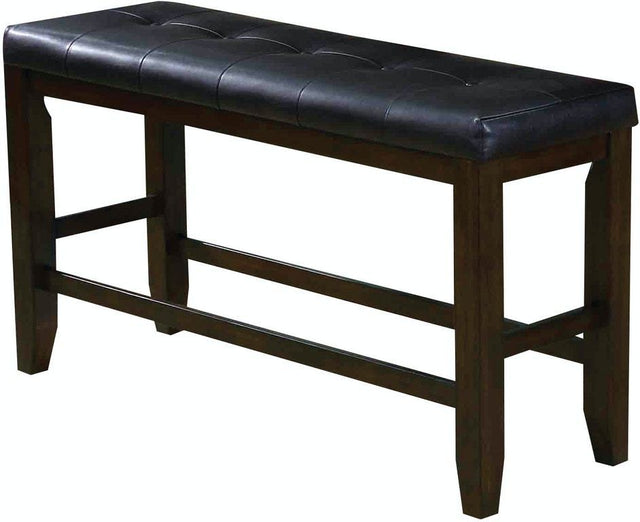 ACME Urbana Counter Height Bench in Black PU & Espresso 74634