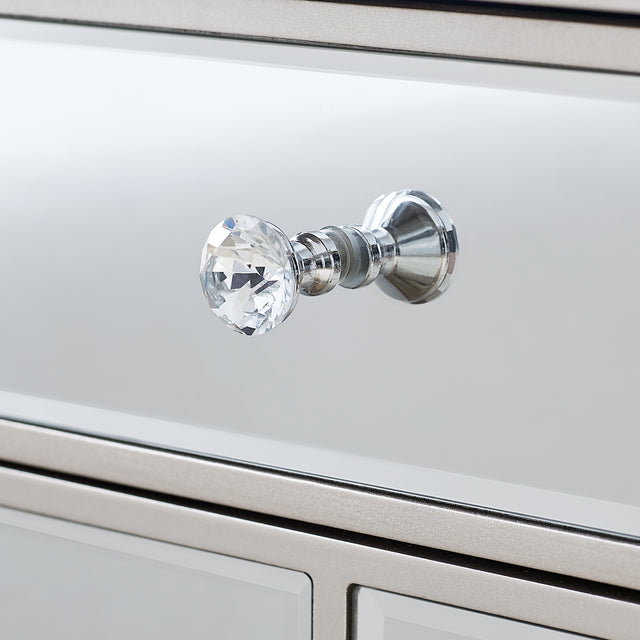 Champagne color mirror single pull single door small side cabinet, multi -function bedside cabinet