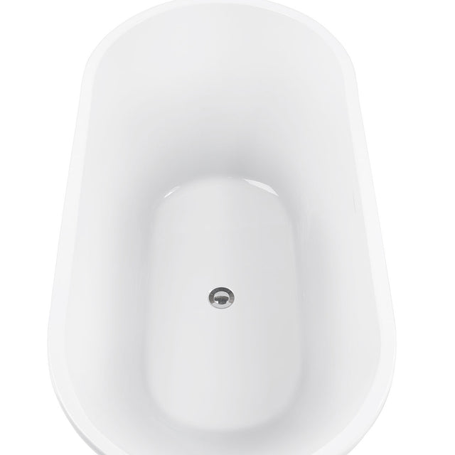 59" 100% Acrylic Freestanding Bathtub,Contemporary Soaking Tub,white Bathtub
