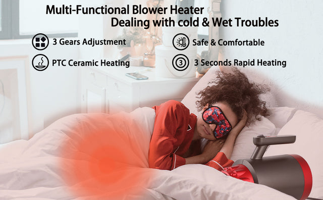 Bed Jet Portable Space Heater, Indoor Bed Heater Blanket Heater, 3 Second Fast Heating 1200W, Heater for Bed, Portable Quilt Heating Blower