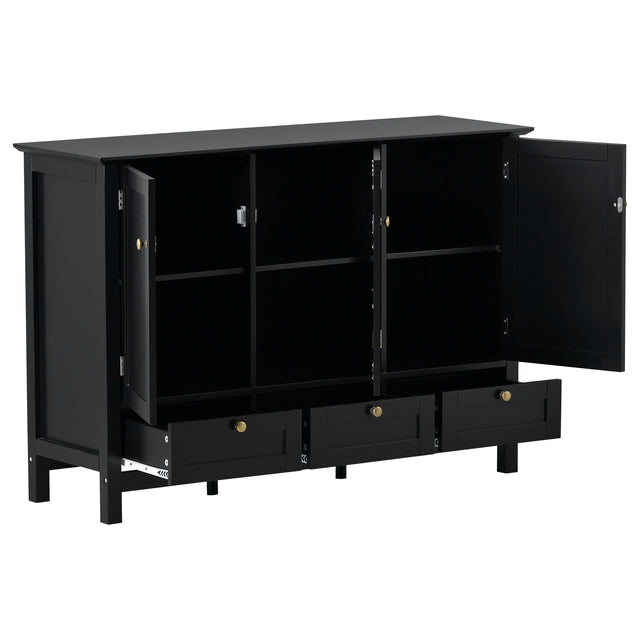U_STYLE 44.9'' Accent Cabinet Modern Console Table Sideboard for Living Room Dining Room With 3 Doors, 3 Drawers