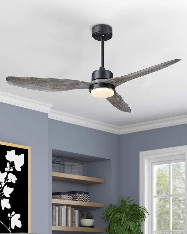 Blade LED Propeller Ceiling Fan with Remote Control 52inch(wood color)