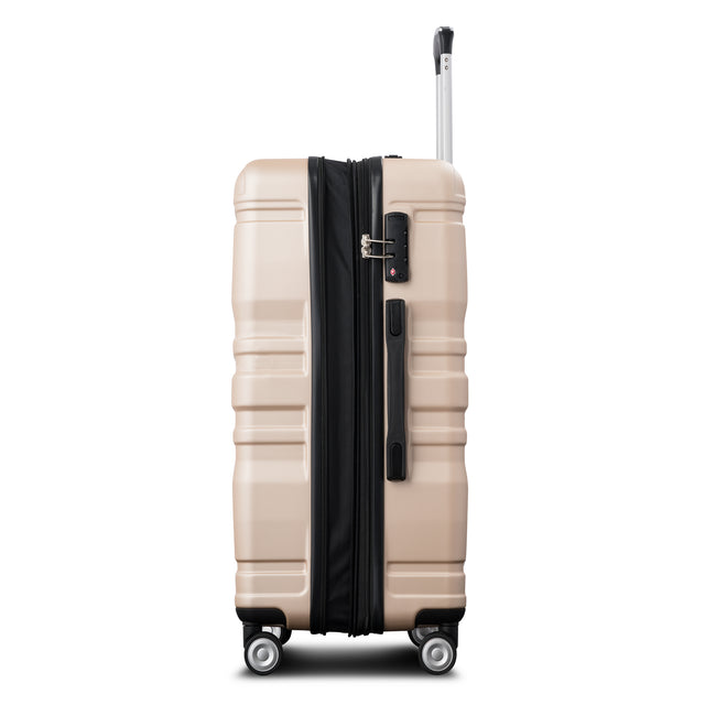 Luggage Sets New Model Expandable ABS Hardshell 3pcs Clearance Luggage Hardside Lightweight Durable Suitcase sets Spinner Wheels Suitcase with TSA Lock 20''24''28'' (Champagne)