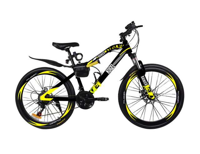 Kids Mountain Bike 20 Inch Steel Kugel Rainier Black/Yellow
