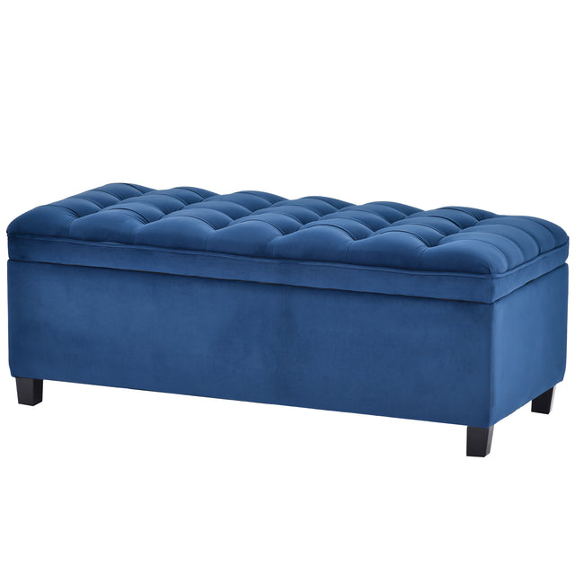 U-stye Upholstered Flip Top Storage Bench with Button Tufted Top