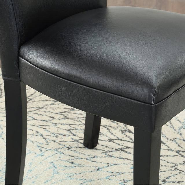 Dining chair (black breathing leather)