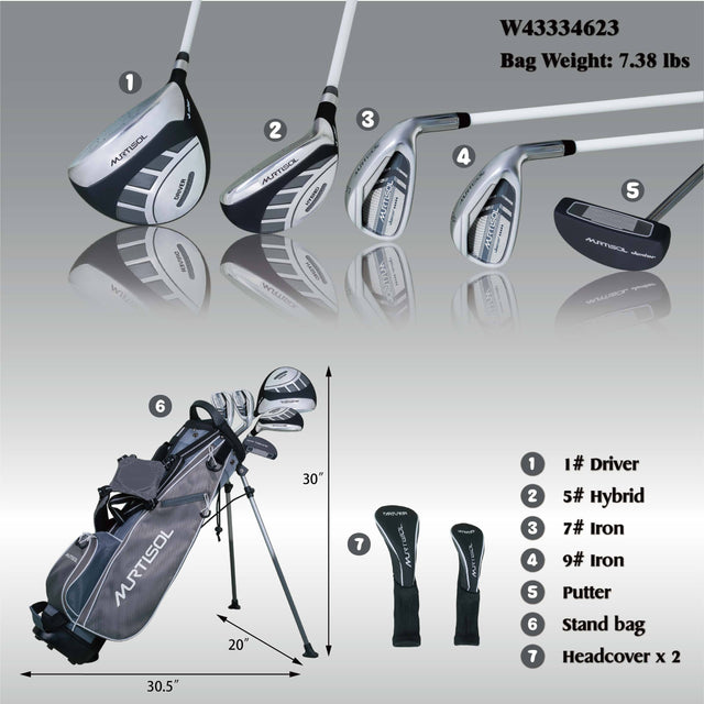 11-13 years RH JR golf club 5-piece set gray