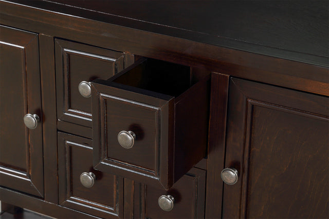 TREXM Cambridge Series Buffet Sideboard Console Table with Bottom Shelf (Espresso)