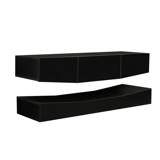 LED TV Stand for 55 inch TV, Modern Entertainment Center with LED Lights, TV & Media Furniture Console for Under TV Living Game Room Bedroom,Black