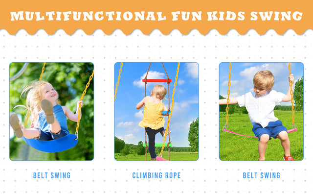 Outdoor Toddler Swing Set for Backyard, Playground Swing Sets with Climbing Ladder, Swing and Climbing Playset for Kids