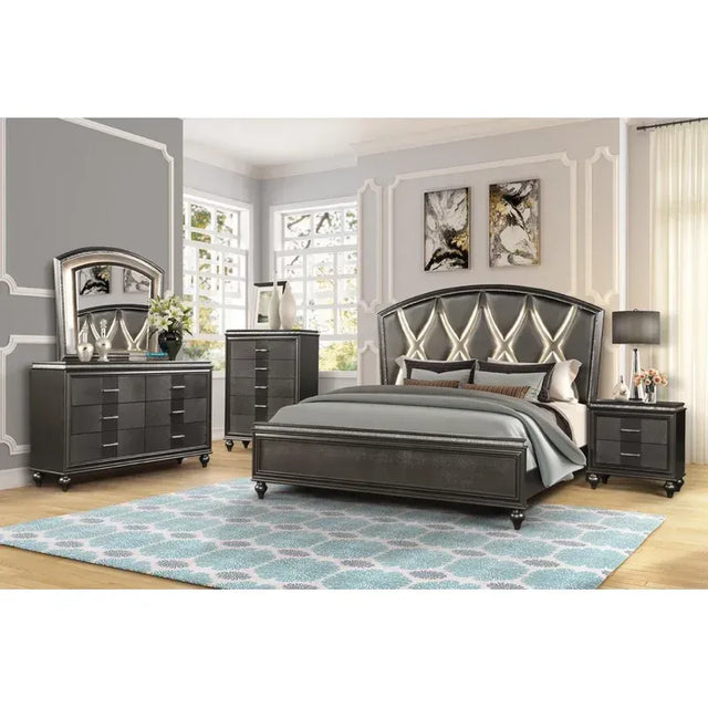Galaxy Home Modern Ginger 5 Drawer Chest made with Wood in Copper