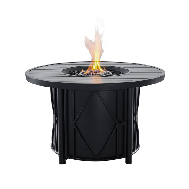 Ultimate Outdoor Elegance: 40" Round Aluminum Propane Patio Firepit Table - Stylish, Durable, and Cozy for Perfect Gatherings and Relaxation