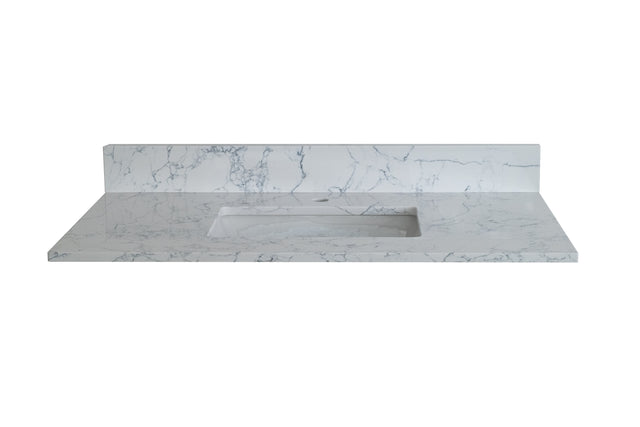 Montary 49" lightning white engineered stone vanity top backsplash