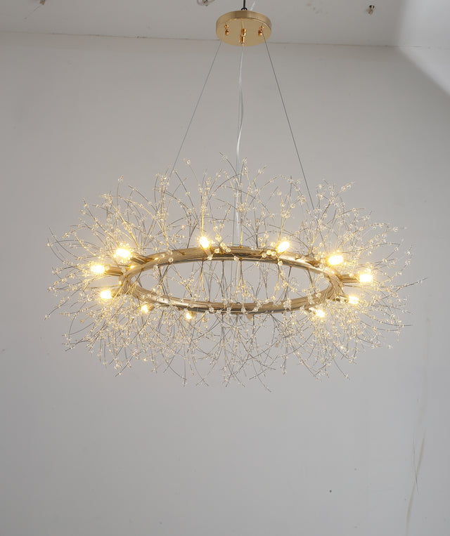 Modern American round crystal chandelier -12 bulbs