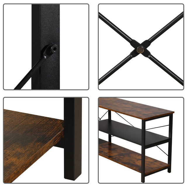 Black linen + retro double color matching TV cabinet