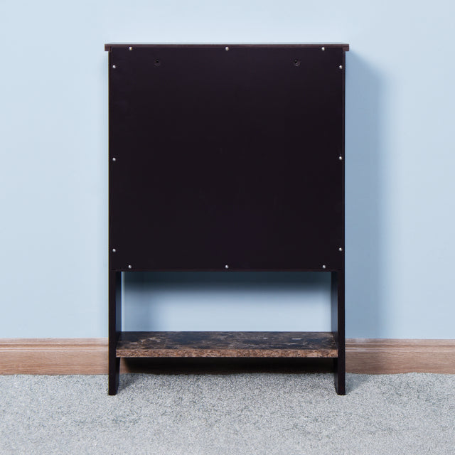 Espresso Bathroom Wall Cabinet with 2 Door Wooden Cabinet with 1 Shelf