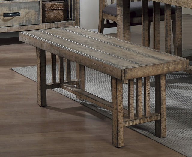 Rustic Design 1pc Bench Distressed Light Brown Finish Wooden Dining Furniture