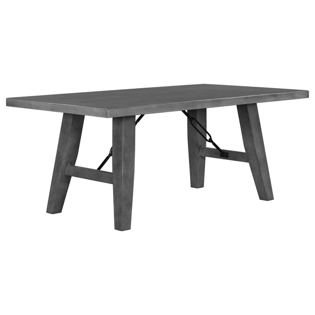 TREXM Industrial Style 72" Wooden Rectangular Table with Chain Bracket (Gray)