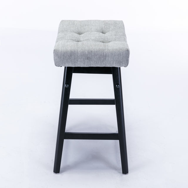 A&A Furniture,Counter Height 25" Stools for Kitchen Counter Backless Faux Leather Stools Farmhouse Island Chairs (25 Inch, Gray,Set of 2), SW1838GY