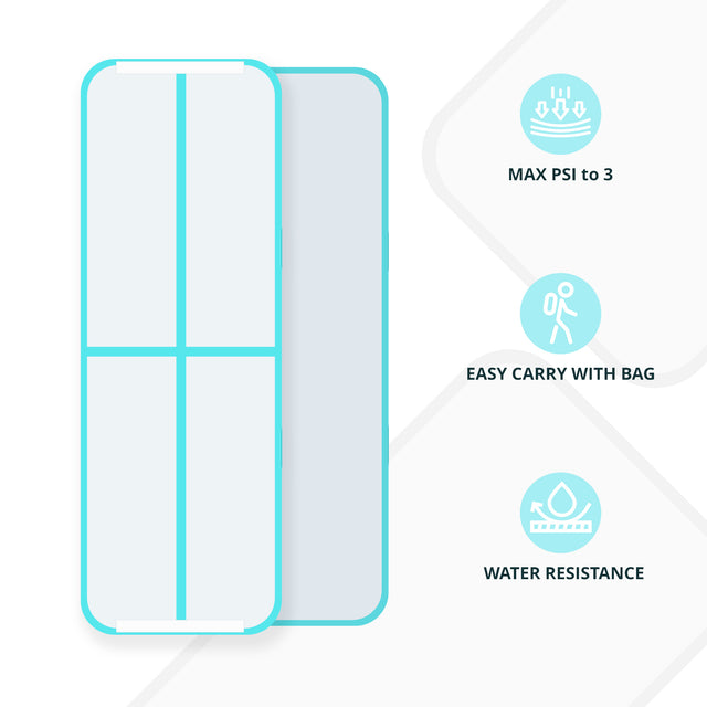 inQracer Gymnastics Mat Air Mats 10ft, Inflatable Tumbling Mat Tumble Track Air Floor with Electric Air Pump for Kids Home Use/Cheerleading/Gym/Outdoor/Yoga/Water Use, Green