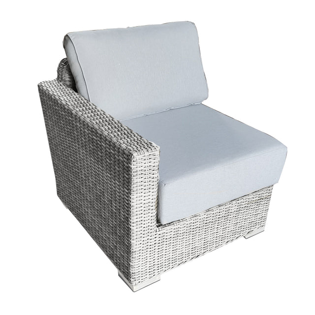 6 Piece Rattan Sectional Seating Group with Cushions (Color:LIGHT GREY)